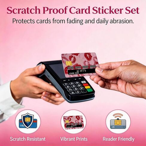 4 PCS Credit Card Skin, Credit Card Skins Debit Card Cover Stickers Waterproof Durable Protective Debit Credit Card Cover for Bank Transportation Metro Use in Kuwait