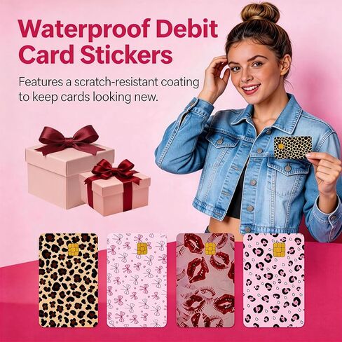 4 PCS Credit Card Skin, Credit Card Skins Debit Card Cover Stickers Waterproof Durable Protective Debit Credit Card Cover for Bank Transportation Metro Use in Kuwait