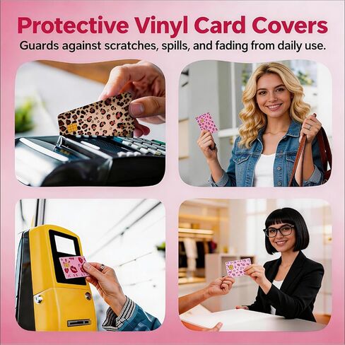 4 PCS Credit Card Skin, Credit Card Skins Debit Card Cover Stickers Waterproof Durable Protective Debit Credit Card Cover for Bank Transportation Metro Use in Kuwait