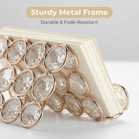 Feyarl Crystal Business Card Holder Stand Office Business Name Cards Display Sparkly Desktop Gift Card Photo Organizer Storage for Office Meeting Desk Front(Gold) in Kuwait