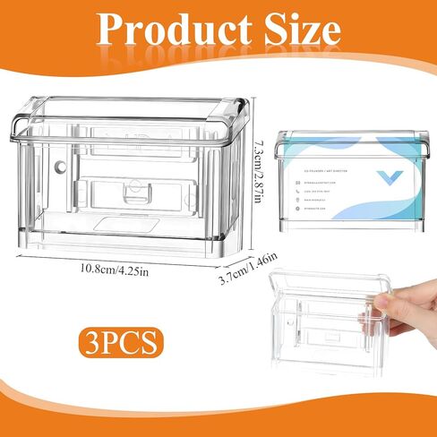 3 Pcs Outdoor Business Card Holder Acrylic Vehicle Clear Business Card Holder Mount Box Wall Mount Marketing Holders Case with Cover for Office Store Trucks Wall Outdoor 4.25 x 1.46 x 2.87 Inch in Kuwait