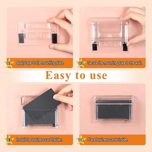 3 Pcs Outdoor Business Card Holder Acrylic Vehicle Clear Business Card Holder Mount Box Wall Mount Marketing Holders Case with Cover for Office Store Trucks Wall Outdoor 4.25 x 1.46 x 2.87 Inch in Kuwait