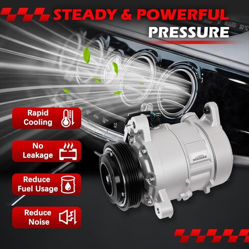 ضاغط تيار متردد 198333 مناسب لـ Es-calade ESV، Yukon Yukon XL، Chevy Suburban Tahoe 2015-2020، ضاغط تكييف الهواء مع استبدال القابض لـ 198333 in Kuwait