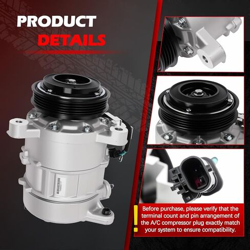 ضاغط تيار متردد 198333 مناسب لـ Es-calade ESV، Yukon Yukon XL، Chevy Suburban Tahoe 2015-2020، ضاغط تكييف الهواء مع استبدال القابض لـ 198333 in Kuwait