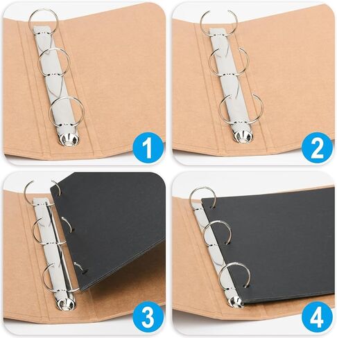 2 Pack A4 Round Ring Binder 3-Hole, Durable Hard Cover Binding Protector, Eco-Friendly Binder Holds 200 Sheets for Journal, Notebook Inserts & Refill Paper, Office & Creative Use in Saudi Arabia
