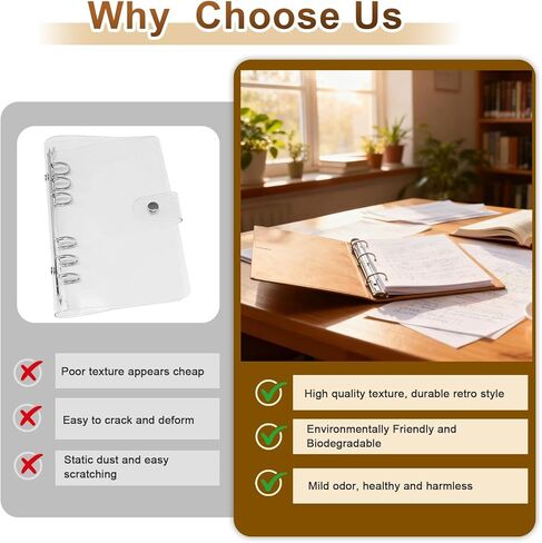 2 Pack A4 Round Ring Binder 3-Hole, Durable Hard Cover Binding Protector, Eco-Friendly Binder Holds 200 Sheets for Journal, Notebook Inserts & Refill Paper, Office & Creative Use in Saudi Arabia