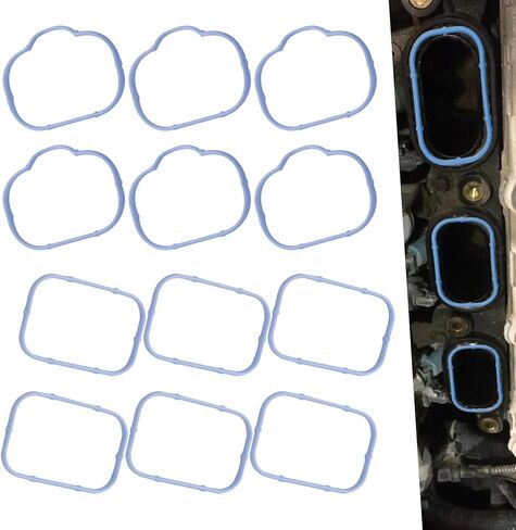 12 PCS Intake Manifold Gasket, Sealing Thermal insulation Upper and Lower Gasket Set, Rubber OEM# 5184562AC 5184331AC MS97204, Compatible with Chrysler Dodge Wrangler (Light Blue) in Kuwait