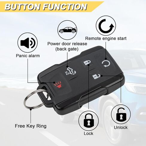 Vurkcy Key Fob Replacement for 2019-2023 GMC Sierra/Chevy Silverado 1500 2500 3500 Car Keyless Entry Remote Control, M3N-32337200, 5 Buttons in Kuwait