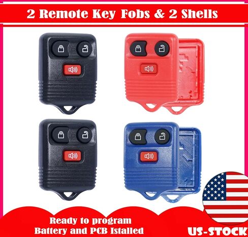 SUPALAND 2 Key fob & 2 Shells Keyless Entry Remote Control Replacement Fits for Ford F150 F250 Explorer Expedition Escape Ranger E150 Edge Fusion 1998-2016 Tribute B2300 2001-2011 Lincoln Navigator in Kuwait