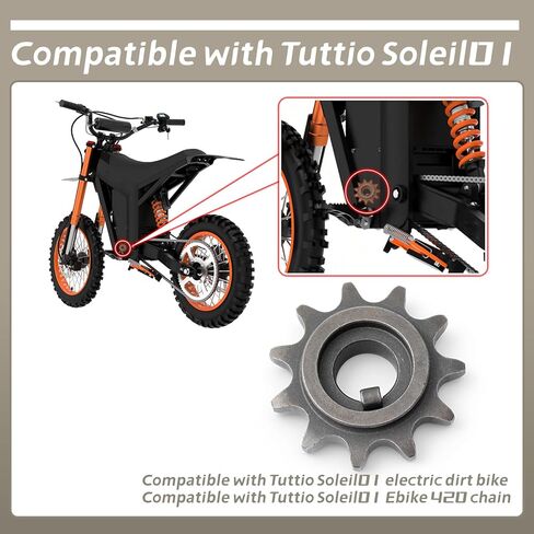 11T Electric Dirt Bike Chain Engine Sprocket Compatible with Tuttio Soleil01 Ebike Replacement for Tutti Soleil01 Front Sprocket in Kuwait
