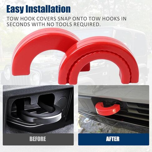 2Pcs Tow Hook Covers Fit for Chevy Silverado 1500 2007-2026/GMC Sierra 1500 2007-2018, Customized Front Tow Hook Protector, Tow Hitch Cover Red in Saudi Arabia