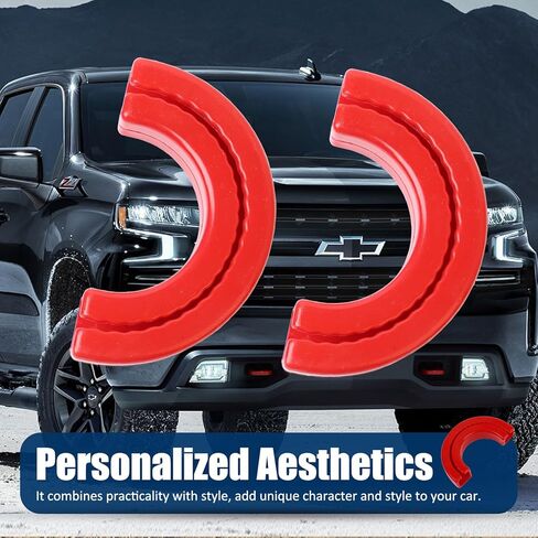 2Pcs Tow Hook Covers Fit for Chevy Silverado 1500 2007-2026/GMC Sierra 1500 2007-2018, Customized Front Tow Hook Protector, Tow Hitch Cover Red in Saudi Arabia