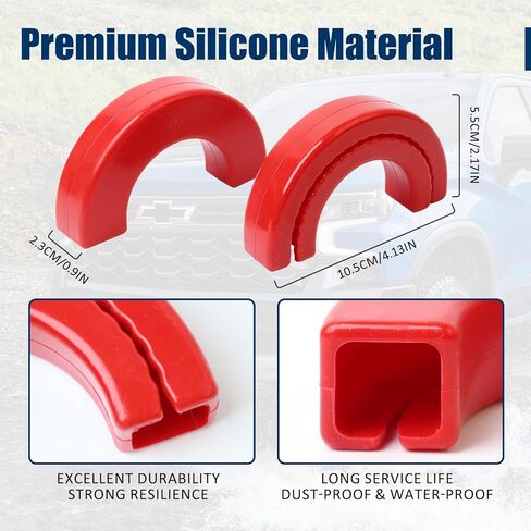 2Pcs Tow Hook Covers Fit for Chevy Silverado 1500 2007-2026/GMC Sierra 1500 2007-2018, Customized Front Tow Hook Protector, Tow Hitch Cover Red in Saudi Arabia