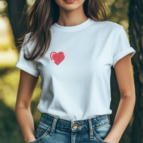 SUPERDANT 7Pcs Cute Girls' Stuff Iron On Patch Lips Cherry Hearts Bows Rhinestone Transfer Bling Appliqué Rectangle for T Shirts Clothes Jacket Clothing Hoodie DIY Art Craft Gift 32x23.8cm in Kuwait