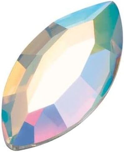 Preciosa Navette Flatback Rhinestones - Size: 8x4mm - Choose Your Color - 144 Pieces Per Pack (Crystal AB) in Kuwait