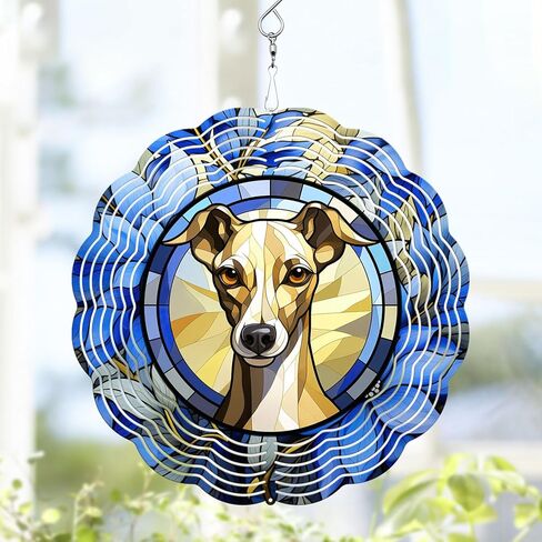 Afghan Hound Wind Spinner, Afghan Hound Stained Glass Wind Spinner, Wind Sculpture Afghan Hound Wind Spinners for Garden Patio Yard Decor in Saudi Arabia