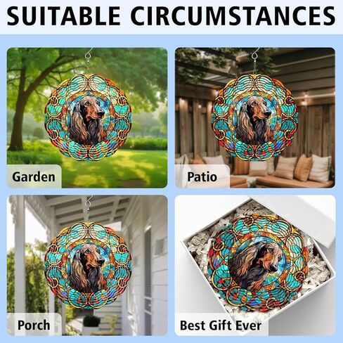Afghan Hound Wind Spinner, Afghan Hound Stained Glass Wind Spinner, Wind Sculpture Afghan Hound Wind Spinners for Garden Patio Yard Decor in Saudi Arabia