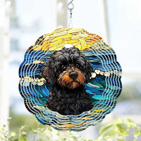Afghan Hound Wind Spinner, Afghan Hound Stained Glass Wind Spinner, Wind Sculpture Afghan Hound Wind Spinners for Garden Patio Yard Decor in Saudi Arabia