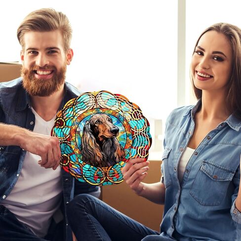 Afghan Hound Wind Spinner, Afghan Hound Stained Glass Wind Spinner, Wind Sculpture Afghan Hound Wind Spinners for Garden Patio Yard Decor in Saudi Arabia