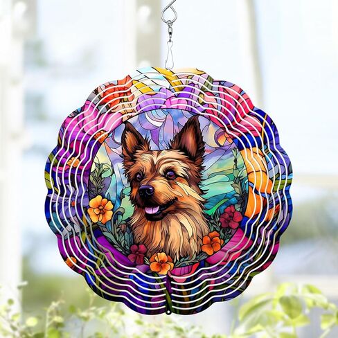 Afghan Hound Wind Spinner, Afghan Hound Stained Glass Wind Spinner, Wind Sculpture Afghan Hound Wind Spinners for Garden Patio Yard Decor in Saudi Arabia