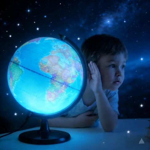 Illuminated Smart World Talking Globe with Stand, Interactive 10" Children's Asking Globe with AI Function and Geographic Quiz Questions, Touch & Learn, Music, and More - Educational product for Kids Classroom Learning in Saudi Arabia
