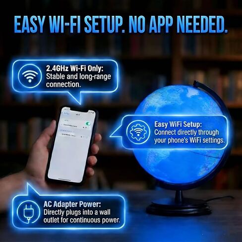 Illuminated Smart World Talking Globe with Stand, Interactive 10" Children's Asking Globe with AI Function and Geographic Quiz Questions, Touch & Learn, Music, and More - Educational product for Kids Classroom Learning in Saudi Arabia