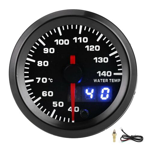 MAVIS LAVEN 2in Water Temperature Gauge, Plastic with Blue LED Display, Monitor Engine Coolant 40-140C for All 12V Cars in Kuwait