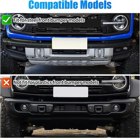 دعامة إضاءة خندق المصد الأمامي متوافقة مع باب Ford Bronco 2021-2025 2/4 مع مصد معياري عالي التحمل، ملحقات خارجية لمصباح العمل الخفيف in Kuwait