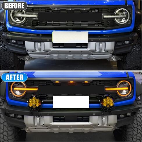 دعامة إضاءة خندق المصد الأمامي متوافقة مع باب Ford Bronco 2021-2025 2/4 مع مصد معياري عالي التحمل، ملحقات خارجية لمصباح العمل الخفيف in Kuwait