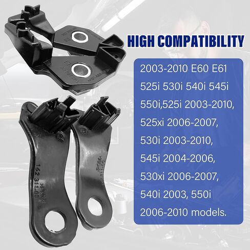 Front Left and Right Headlight Bracket Repair kit, 63126949634, 63126949633, 63126941478, Suitable for 2008 BMW 550i E60 E61 525i 530i 540i 545i 550i Headlight Brackets (4Pcs) in Saudi Arabia