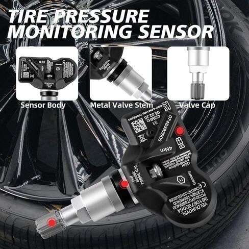 مستشعر مراقبة ضغط الإطارات المبرمج مسبقًا 315 ميجا هرتز مستشعر TPMS متوافق مع BMW 118i 120i 128i 135i 320i 328i 528i 640i 740i لـ: Mini Cooper 2010-2014 4 قطعة استبدال 36106790054 in Kuwait