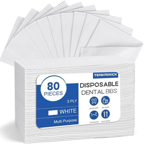 160 Pack Disposable Dental Bibs 13"x18", 3-Ply Waterproof Tattoo Bibs Sheet for Nail Salon, Dental Clinic, Feeding, Tattoo Shop (Pink) in Saudi Arabia
