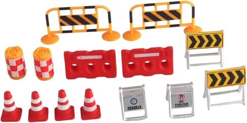 14x Miniature Traffic Road Signs Models,Street Warning Plaything Recognize Color Mini Construction Toy for Christmas Kids in Saudi Arabia