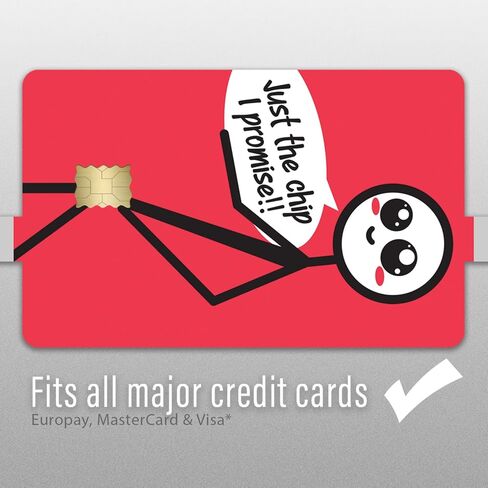 Funny Credit Card Skin 3 Pack Just the Chip I Promise Design Debit Credit Card Sticker Cover Fits Wallet Cards Cute Cartoon Vinyl Decal – CCS062 in Kuwait