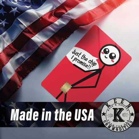Funny Credit Card Skin 3 Pack Just the Chip I Promise Design Debit Credit Card Sticker Cover Fits Wallet Cards Cute Cartoon Vinyl Decal – CCS062 in Kuwait