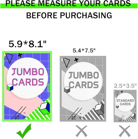 Jumbo Card Binder 100 Pockets for Oversized & Big Cards - Ringless PU Leather Binder with Zippered Closure, Top Loading & Wrist Strap, Fits 6x8 Inch XL Game Cards, Sports & Trading Card (Black) in Saudi Arabia