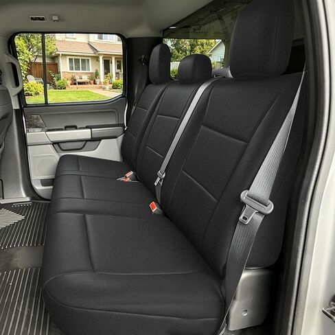 مجموعات كاملة من أغطية مقاعد SAPUBK بديلة لـ 2015-2026 Ford F150 F250 F350 CrewCab الأمامي 40/20/40 والخلفي 60/40 مقعد منفصل، نيوبرين ممتاز مع بطانة إسفنجية ناعمة مركبة وغطاء مقعد قابل للتنفس in Kuwait