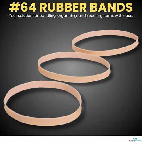 1InTheOffice Rubber Bands Size 64, Thick, Heavy Duty, 3-1/2"x1/4", Beige, 5 Pack in Kuwait
