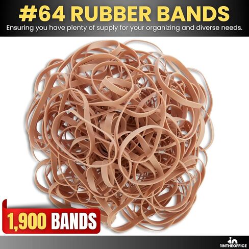 1InTheOffice Rubber Bands Size 64, Thick, Heavy Duty, 3-1/2"x1/4", Beige, 5 Pack in Kuwait
