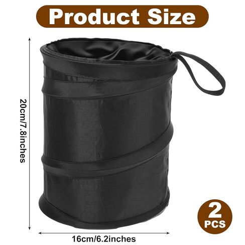 2 Pack Mini Trash Can for Car, Washable Leakproof Pop-Up Car Trash Can, Small Portable Waterproof Hanging Cars Garbage Bin for Automotive Camp Office Travel Home (1 Gallon) in Saudi Arabia