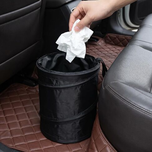2 Pack Mini Trash Can for Car, Washable Leakproof Pop-Up Car Trash Can, Small Portable Waterproof Hanging Cars Garbage Bin for Automotive Camp Office Travel Home (1 Gallon) in Saudi Arabia