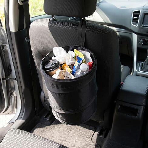 2 Pack Mini Trash Can for Car, Washable Leakproof Pop-Up Car Trash Can, Small Portable Waterproof Hanging Cars Garbage Bin for Automotive Camp Office Travel Home (1 Gallon) in Saudi Arabia
