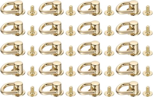 uxcell 20Pcs D Ring Stud Screw Ball Head Button, Metal D Ring Rivets for Leather DIY Craft, Bag Shoes Accessories, Bronze in Kuwait