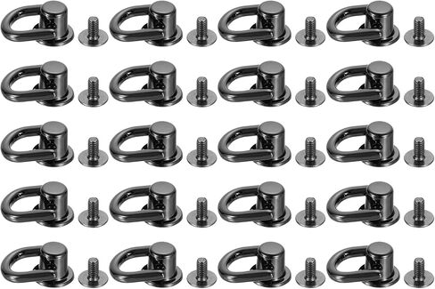 uxcell 20Pcs D Ring Stud Screw Ball Head Button, Metal D Ring Rivets for Leather DIY Craft, Bag Shoes Accessories, Bronze in Kuwait