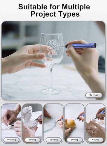 Upgraded Electric Engraving Pen, 37 Bits, 3-Speed Adjustable, USB Rechargeable, Cordless Rotary Tool for 50+ Surfaces – Perfect for DIY Crafts & Personalization – Ideal Valentine's Day Gift –Purple in Saudi Arabia