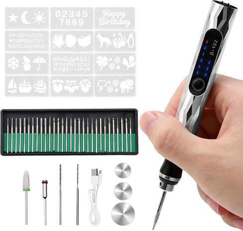 Upgraded Engraving Pen Set with 37 Bits,Electric Cordless Engraving Machine, Rechargeable Portable DIY Rotary Engraver Tool for Jewelry Wood Glass Stone Carving in Saudi Arabia