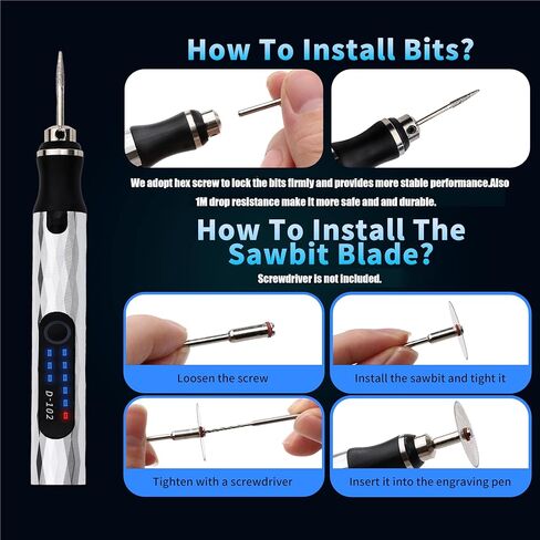 Upgraded Engraving Pen Set with 37 Bits,Electric Cordless Engraving Machine, Rechargeable Portable DIY Rotary Engraver Tool for Jewelry Wood Glass Stone Carving in Saudi Arabia