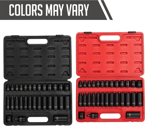 SUNEX TOOLS 3330, 3/8 Inch Drive Master Impact Socket Set, 12-Point, 29-Piece, Metric, 8mm-22mm, Standard/Deep, Cr-Mo Steel, Heavy Duty Storage Case, Includes Universal Joint in Saudi Arabia