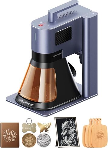 LaserPecker LP5 Smart Dual 20W Fiber + Diode Laser Engraver Cutter مع امتداد دوار، امتداد منزلق ومنقي هواء، نقش ثلاثي الأبعاد، نقش اللون، مثالي للتخصيص في الموقع in Kuwait