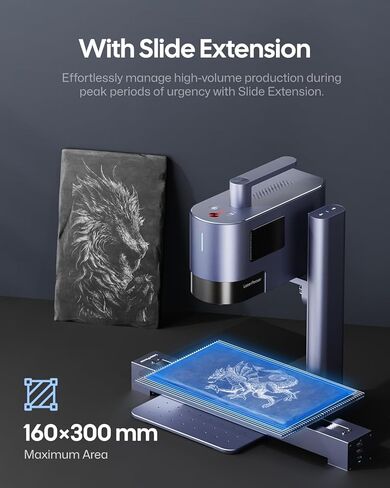LaserPecker LP5 Smart Dual 20W Fiber + Diode Laser Engraver Cutter مع امتداد دوار، امتداد منزلق ومنقي هواء، نقش ثلاثي الأبعاد، نقش اللون، مثالي للتخصيص في الموقع in Kuwait